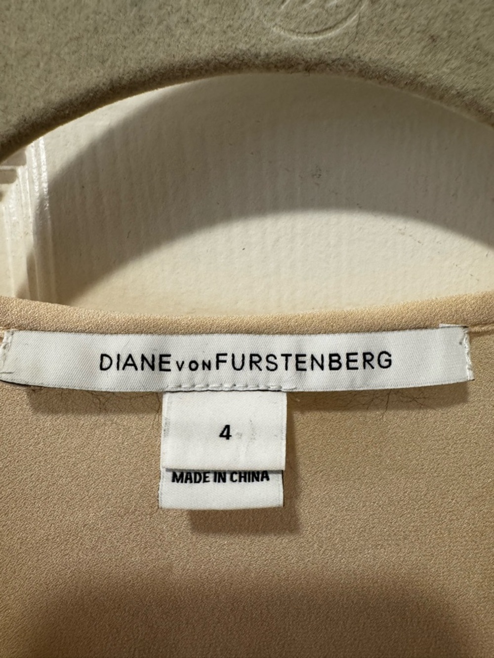 Diane Von Furstenberg Talisha Silk Ecru Peplum Top Size 4 - Picture 8 of 10